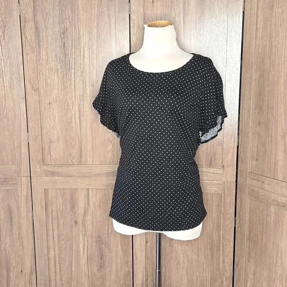Michael Kors women polka dot shirt with ruffle sleeves